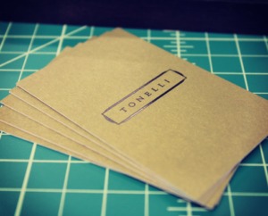 Tonellie: Offset and Black Foil Ultra-Thick Business Card