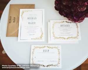 Megan and Mario: Foil Stamped Wedding Invitations